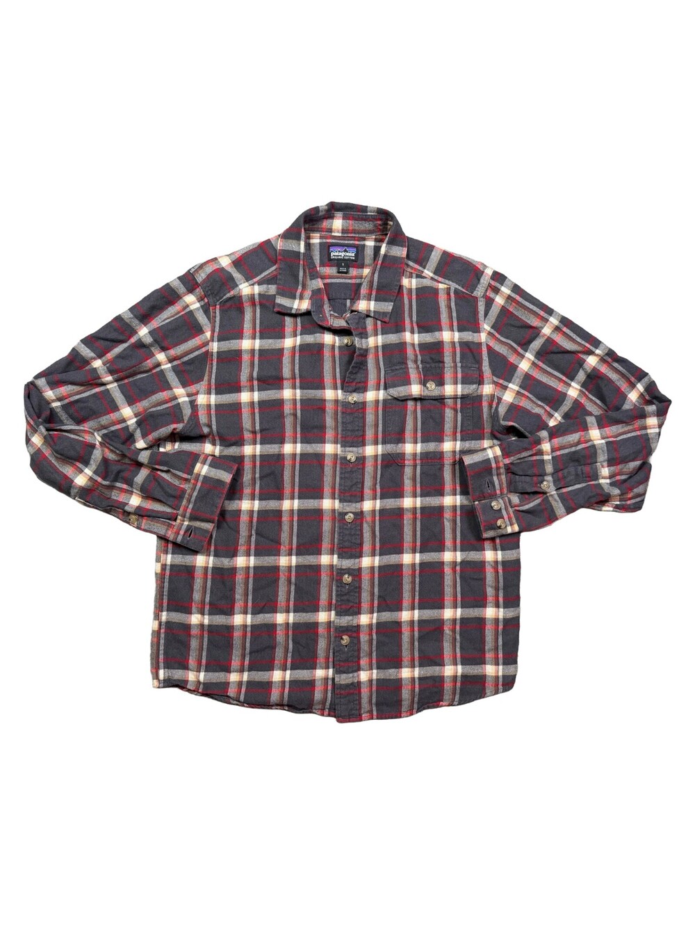Patagonia Fjord Flannel Shirt Small Organic Cotton Plaid Red Outdoor Workwear